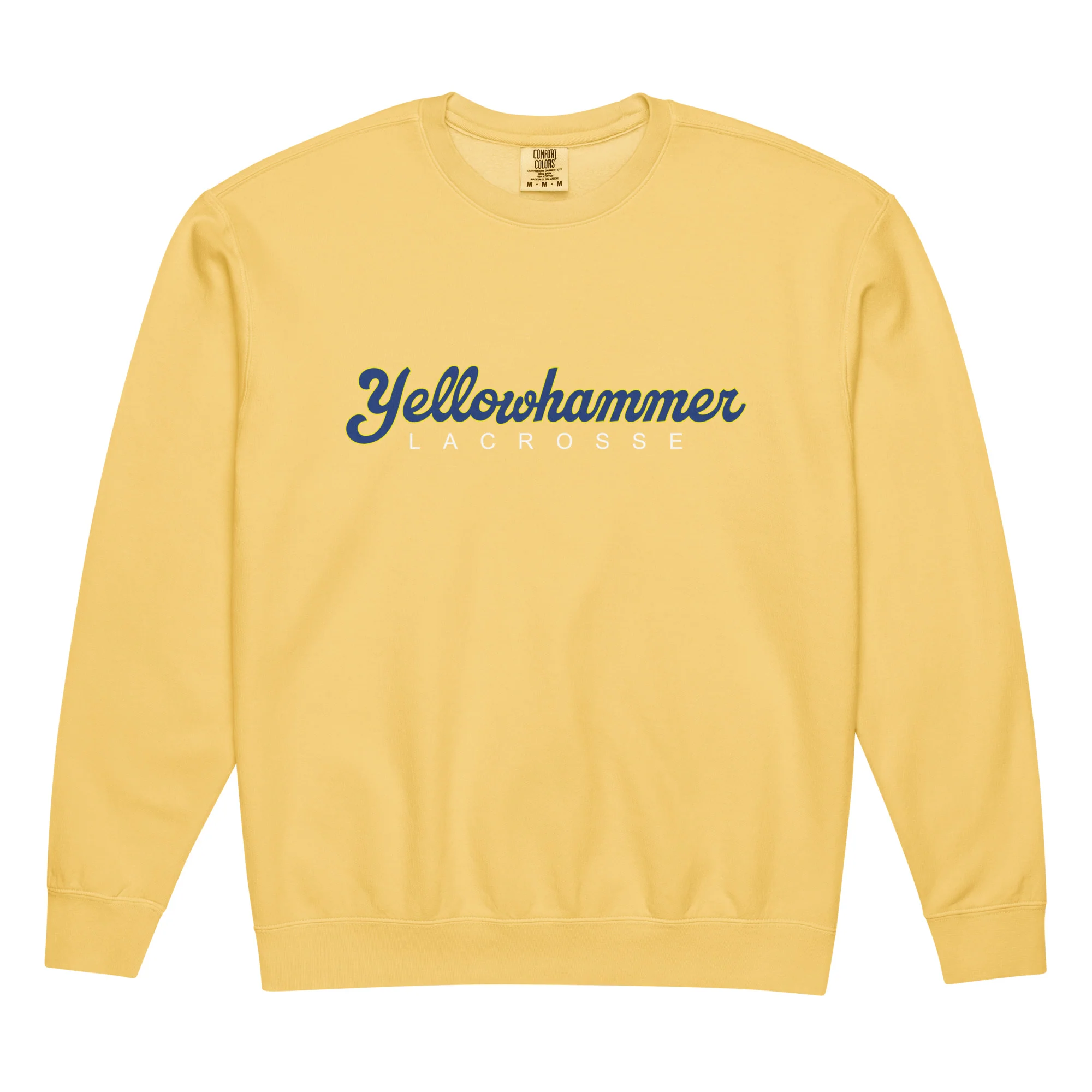 Yellowhammer Script Unisex Garment-Dyed Lightweight Fleece Crewneck Sweatshirt - Image 3