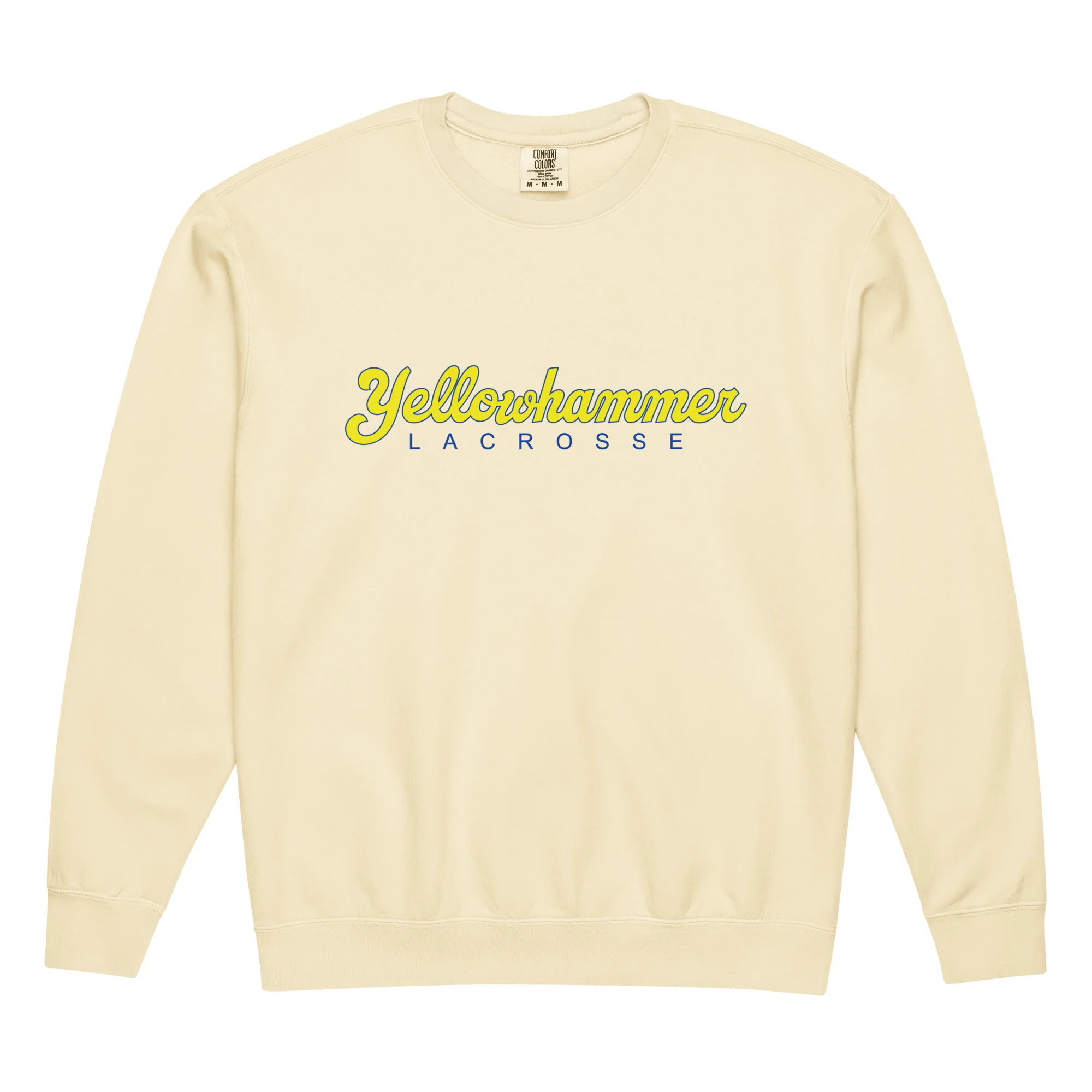 Yellowhammer Script Unisex Garment-Dyed Lightweight Fleece Crewneck Sweatshirt - Image 4