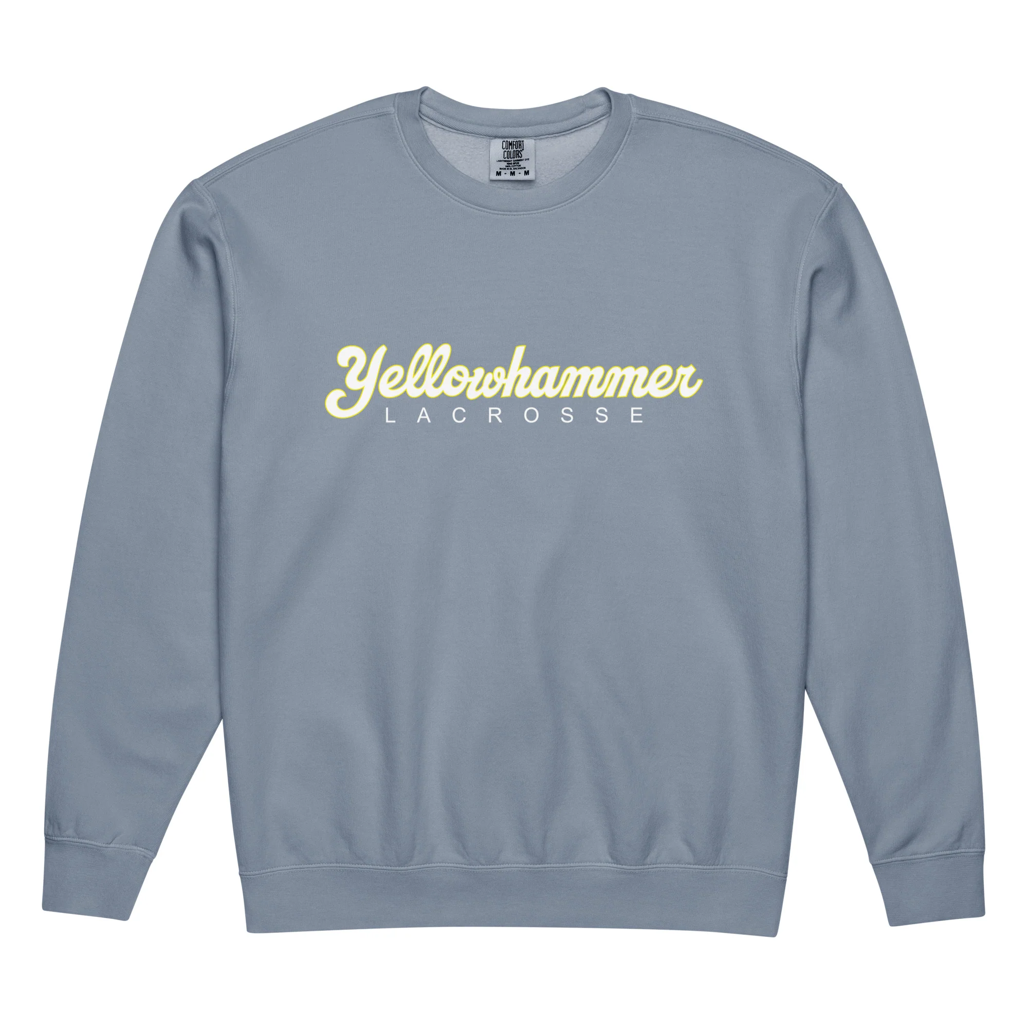 Yellowhammer Script Unisex Garment-Dyed Lightweight Fleece Crewneck Sweatshirt - Image 6