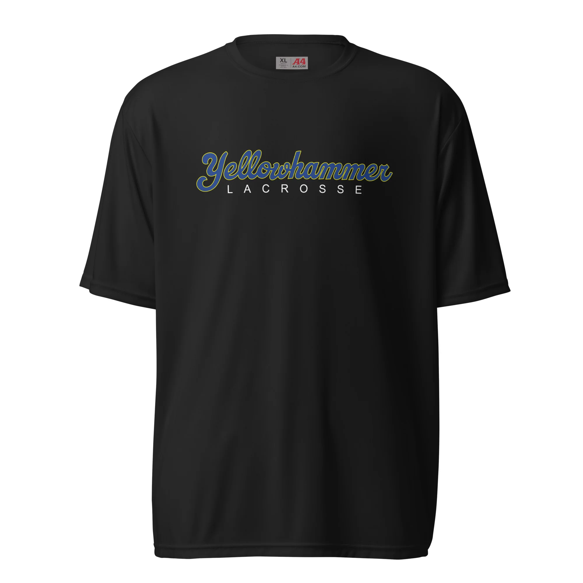 Yellowhammer Script Unisex Performance T-Shirt - Image 2